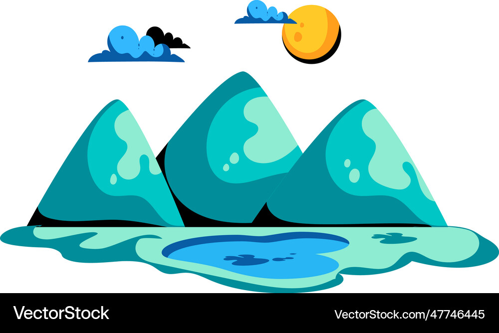 Mountains view Royalty Free Vector Image - VectorStock