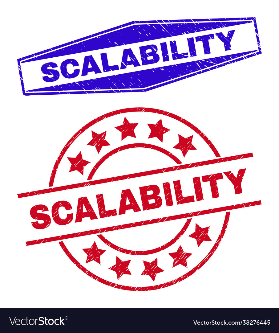 Scalability corroded badges in round and hexagonal vector image Scalability corroded badges in round and hexagonal