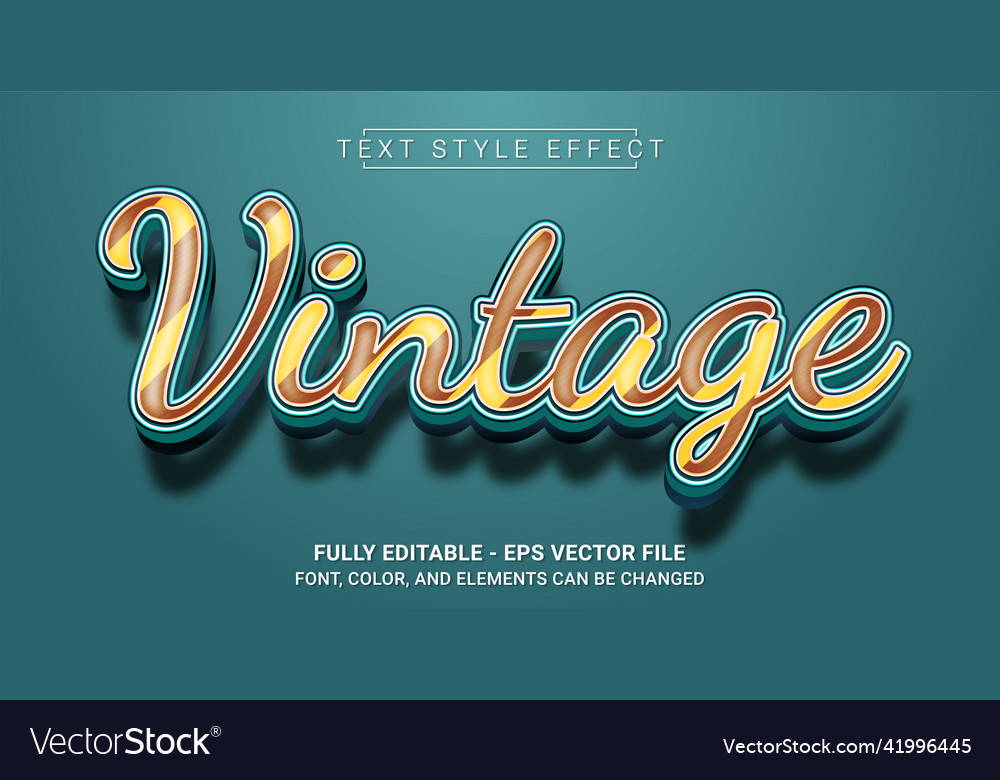 Vintage text style effect editable graphic Vector Image