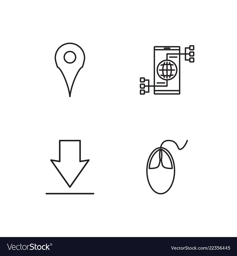 Web simple outlined icons set vector image Web simple outlined icons set