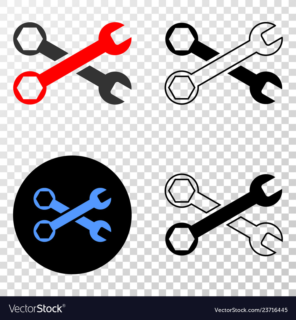 Wrenches eps icon with contour version