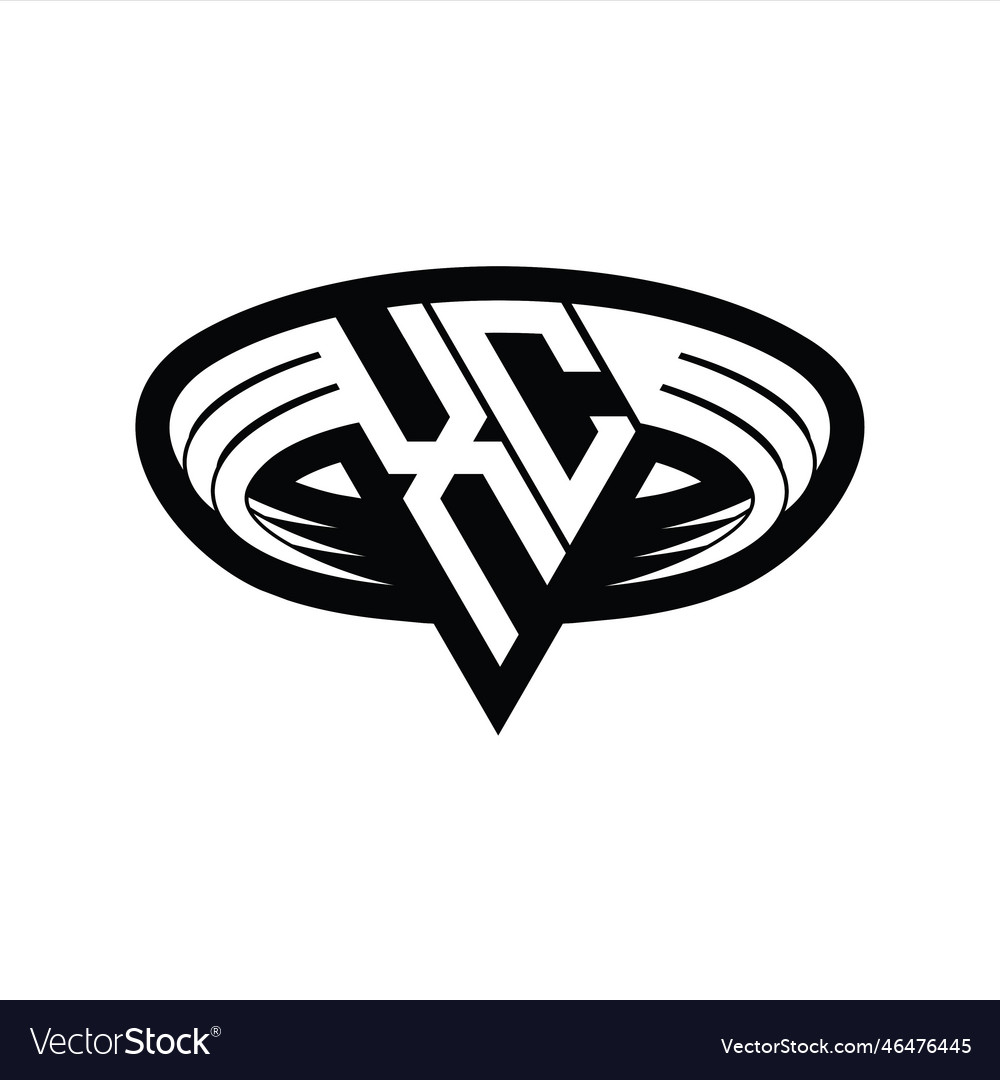 Xc logo monogram with triangle shape slice