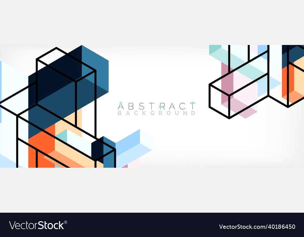 Abstract background 3d cubes cubic elements vector image Abstract background 3d cubes cubic elements