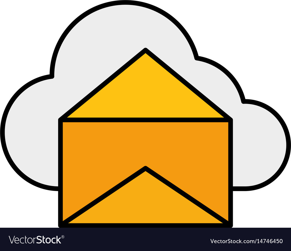 Cloud computing with envelope mail isolated icon
