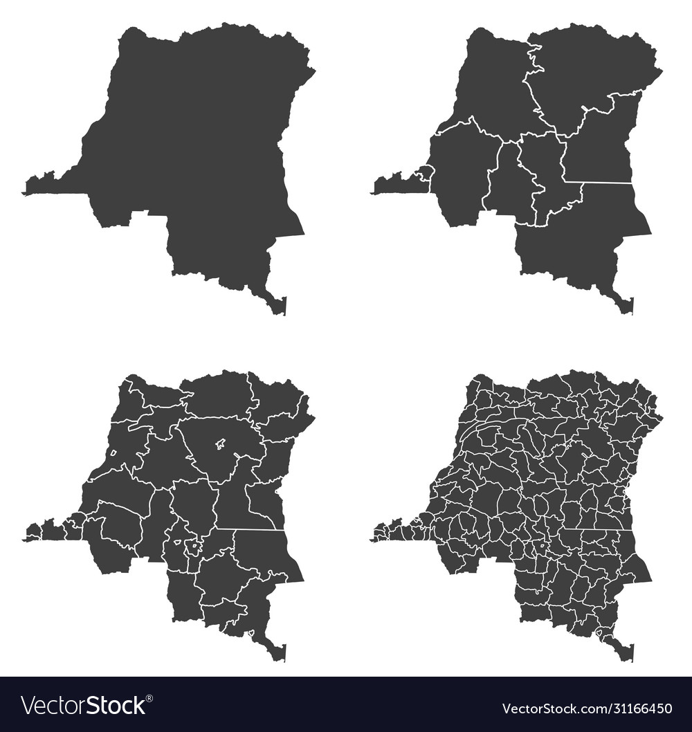 Democratic republic congo map Royalty Free Vector Image