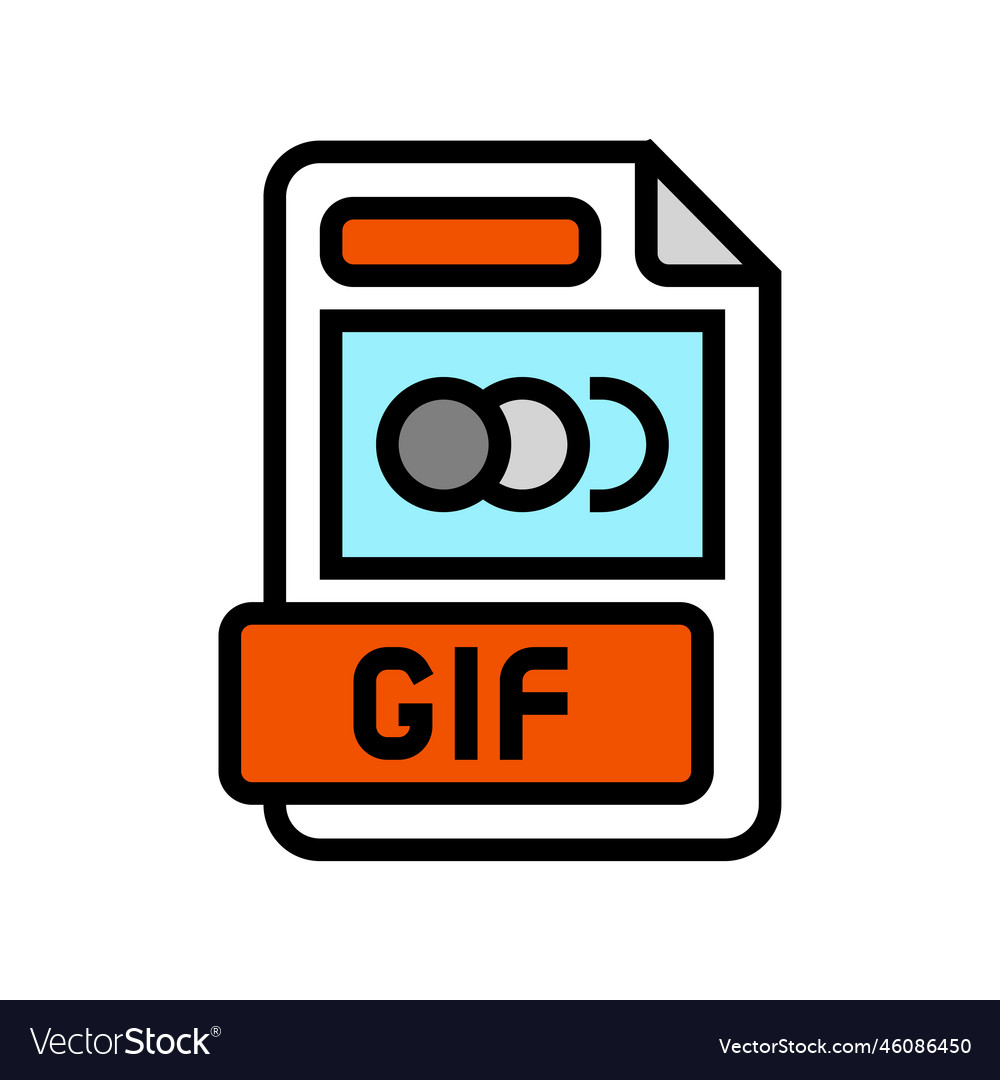 Gif file format document color icon vector image Gif file format document color icon