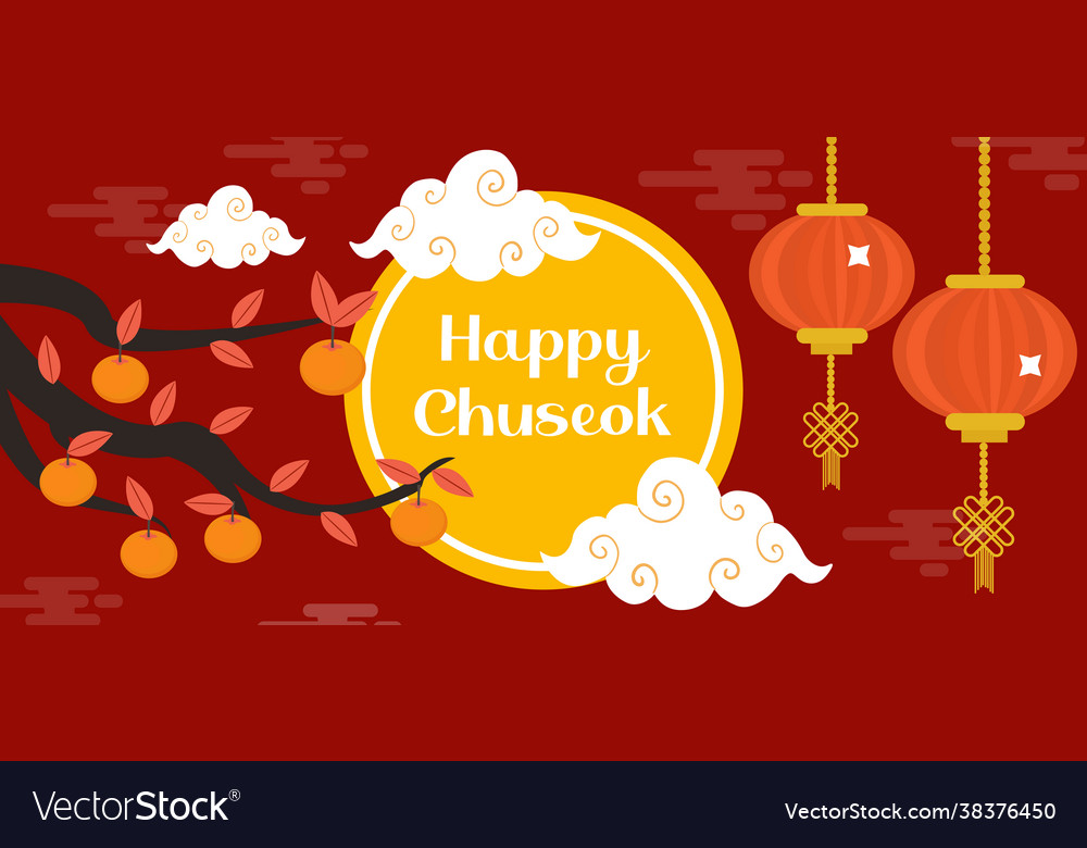 Happy chuseok Mitte Herbst Festkarte Poster