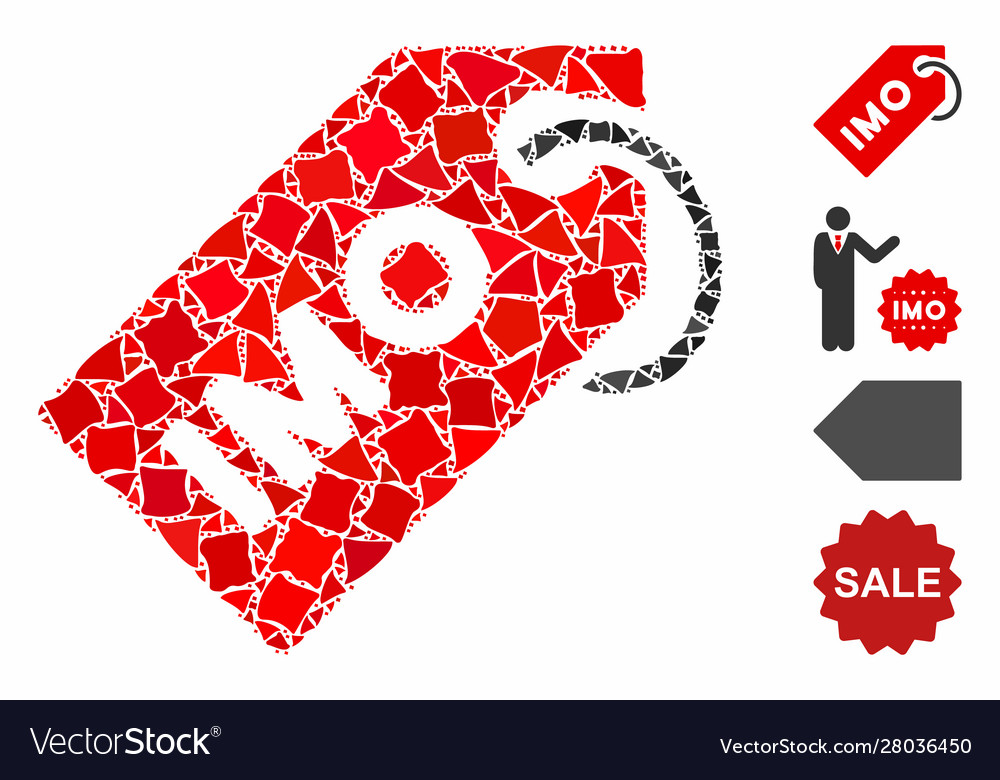 Imo tag mosaic icon bumpy elements Vector Image Imo tag mosaic icon bumpy elements
