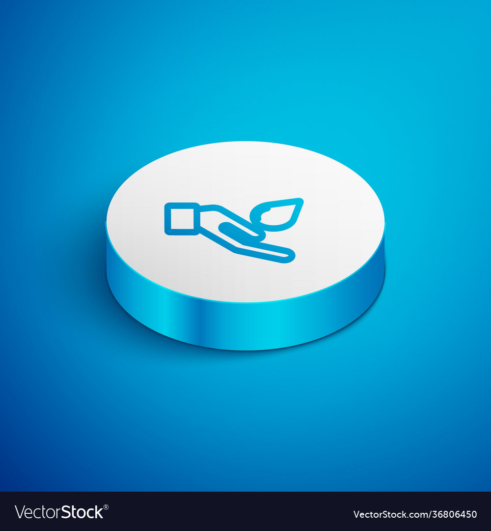 Isometric line washing hands with soap icon vector image Isometric line washing hands with soap icon