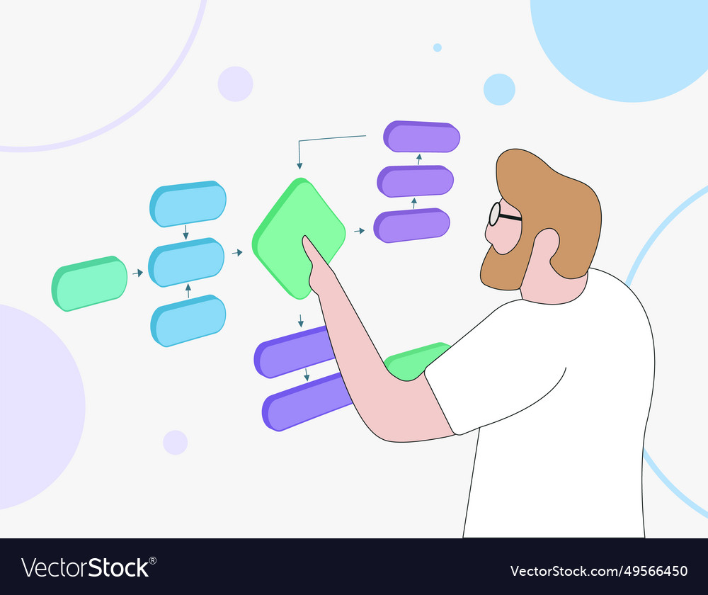 Modular software creation block scheme vector image Modular software creation block scheme