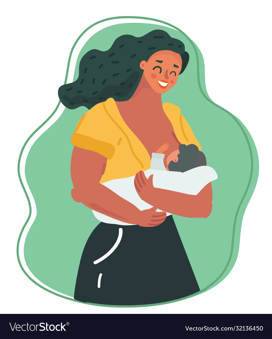 Motherhood and lactation concept Royalty Free Vector Image