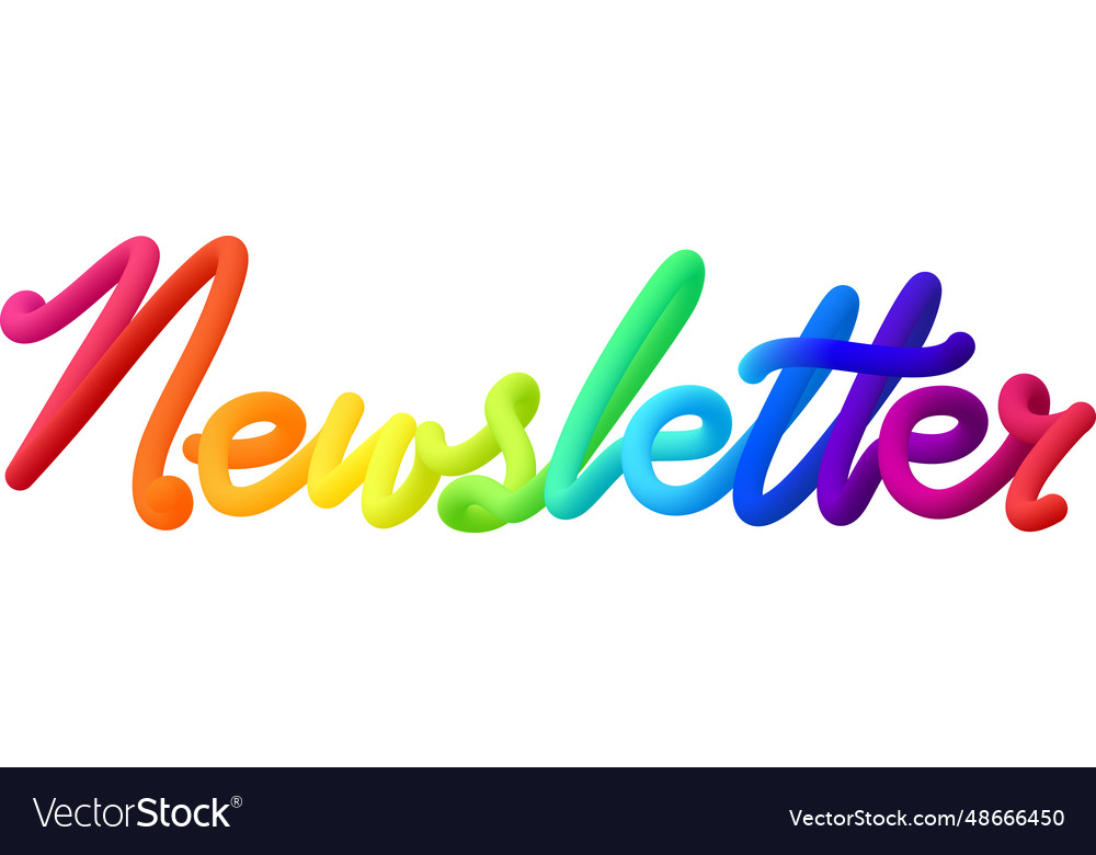 Newsletter fluid 3d twist text made of blended Vector Image