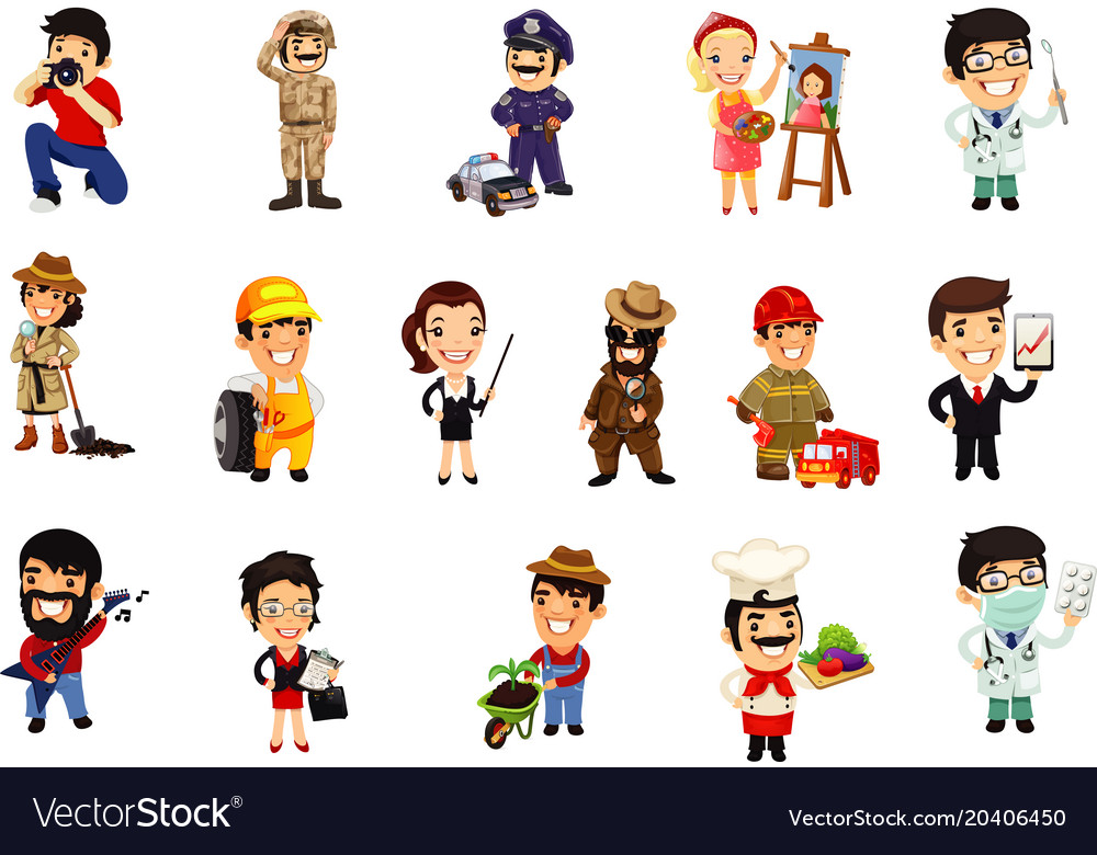 Occupations set2 Royalty Free Vector Image - VectorStock