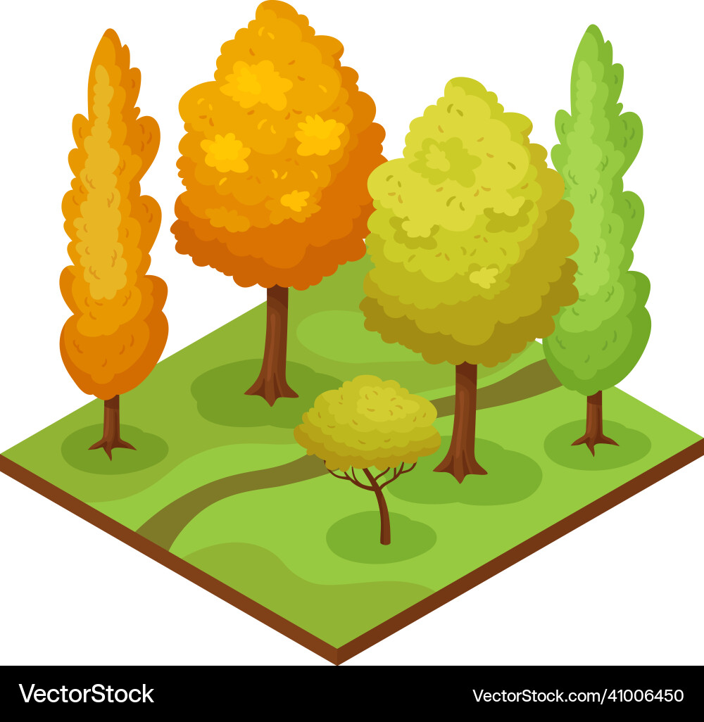 Park isometric composition Royalty Free Vector Image