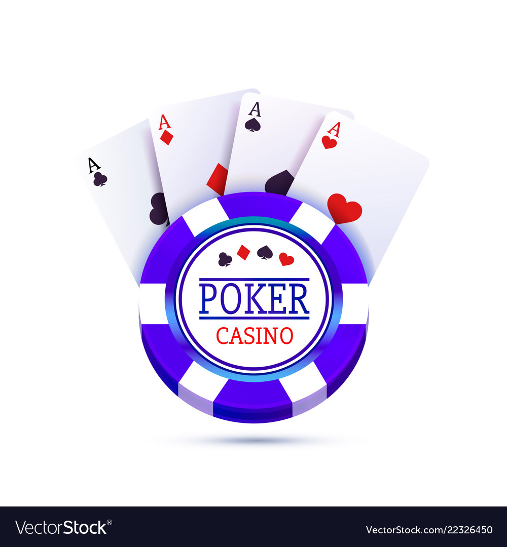 Poker table with the cards and chips background