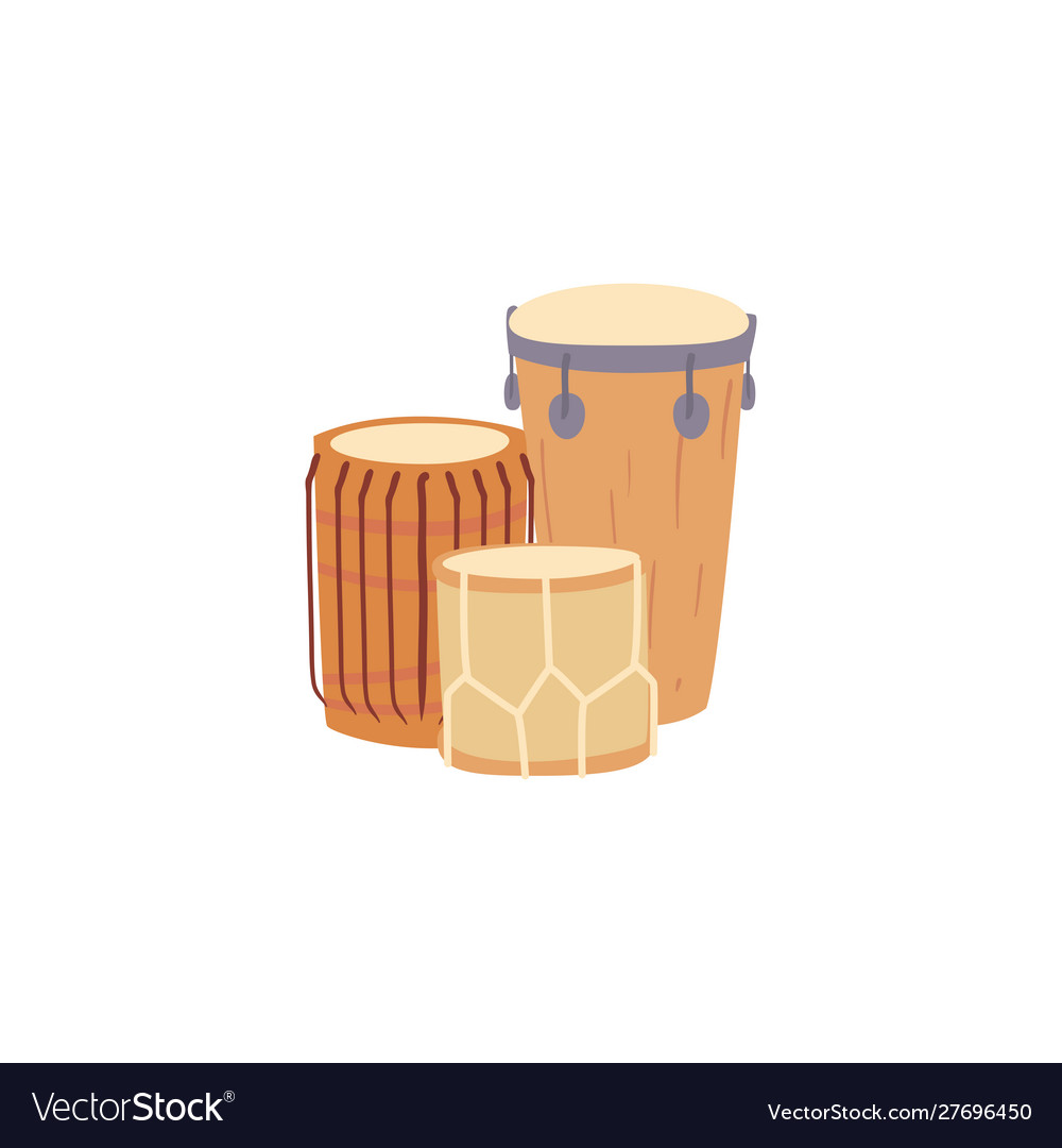 Set percussion instrument on white background