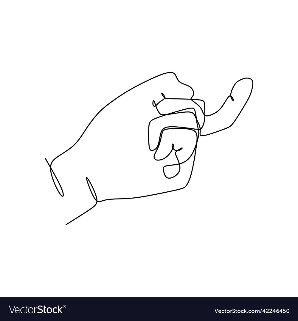 Showing index finger continuous line draw design vector image Showing index finger continuous line draw design