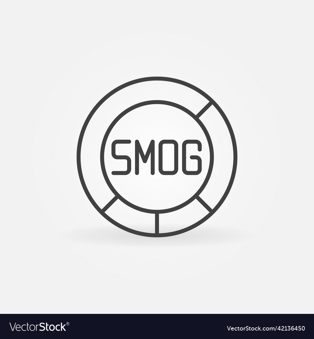 Smog diagram or pie chart thin line concept Vector Image