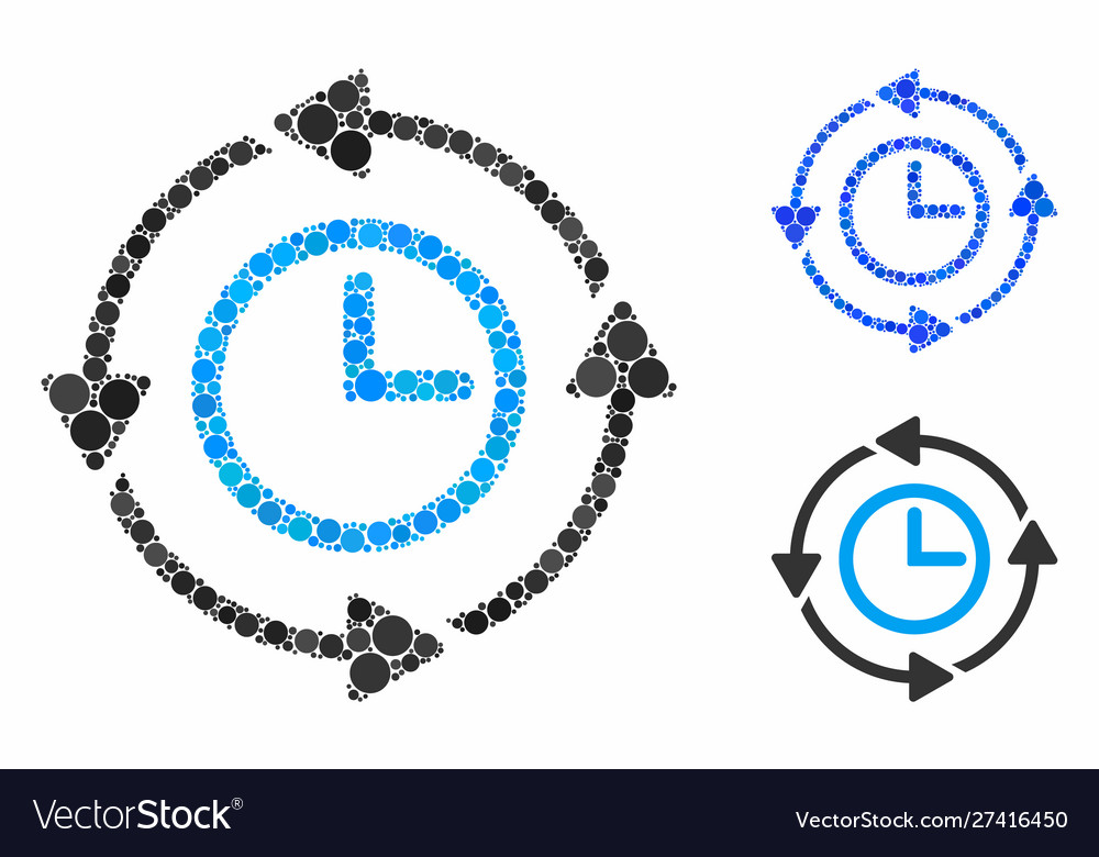 Wayback clock composition icon circle dots vector image Wayback clock composition icon circle dots