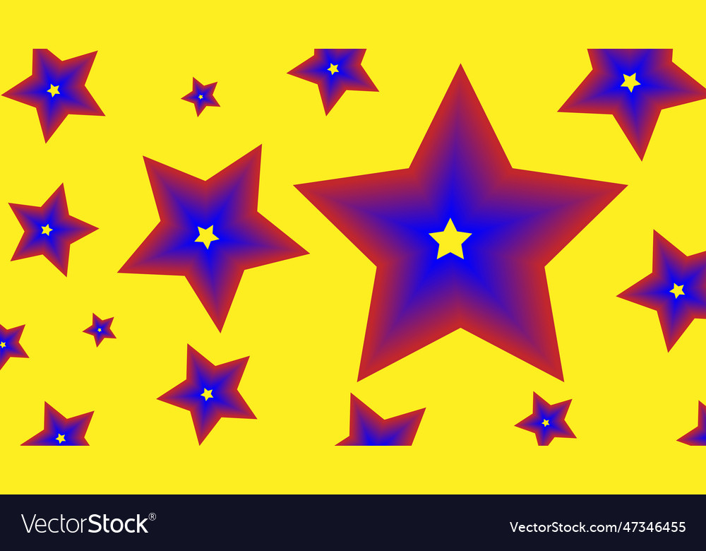 Abstract pattern star colorful repeat on yellow