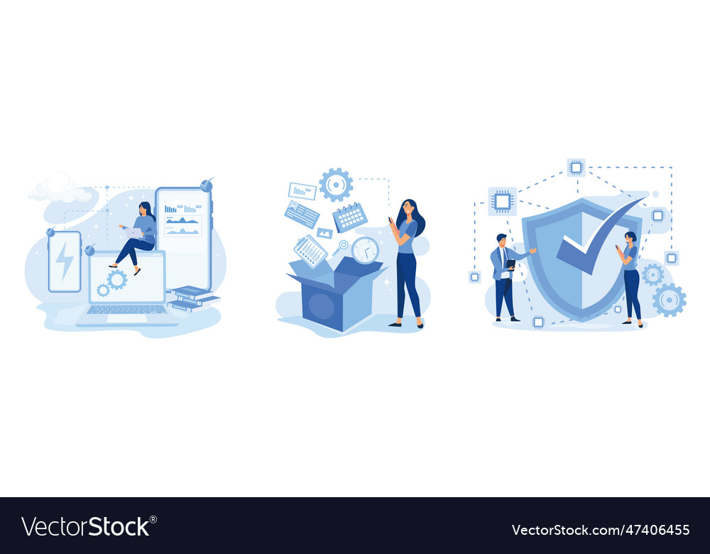 Application service abstract concept set saas Vector Image Application service abstract concept set saas