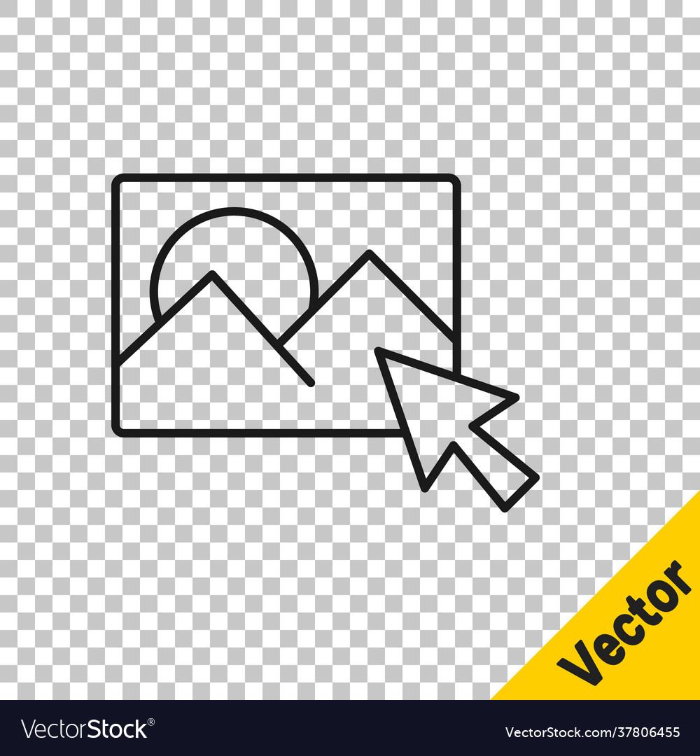 Black line photo retouching icon isolated Vector Image