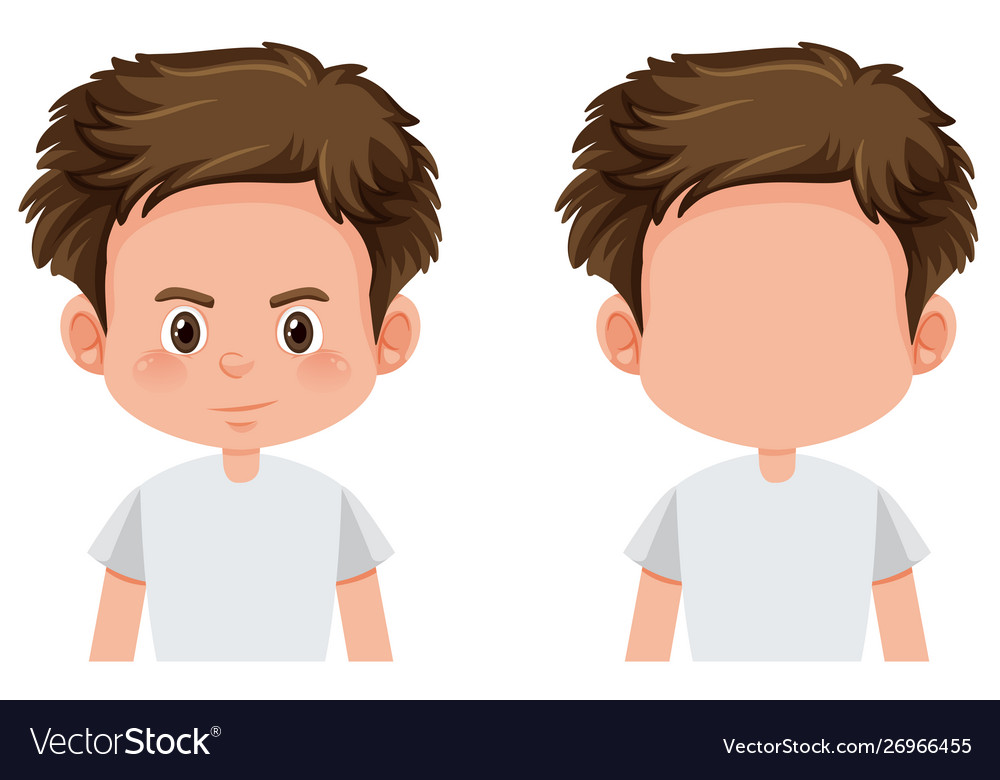 Boy with face and no face Royalty Free Vector Image