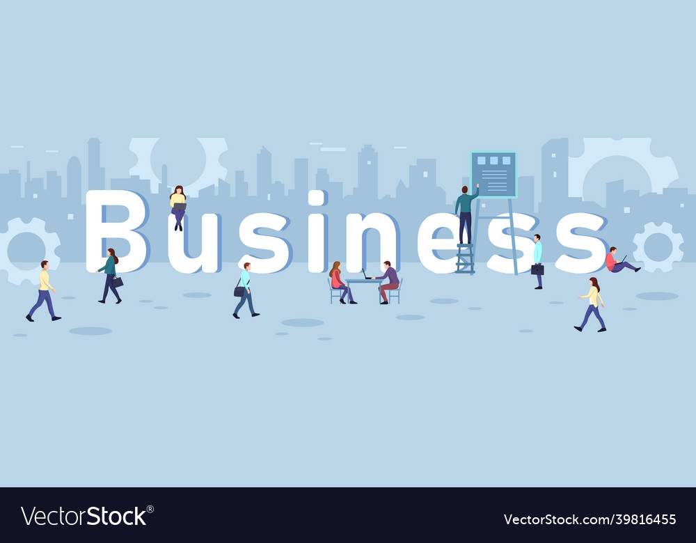 Business concept panoramic web template