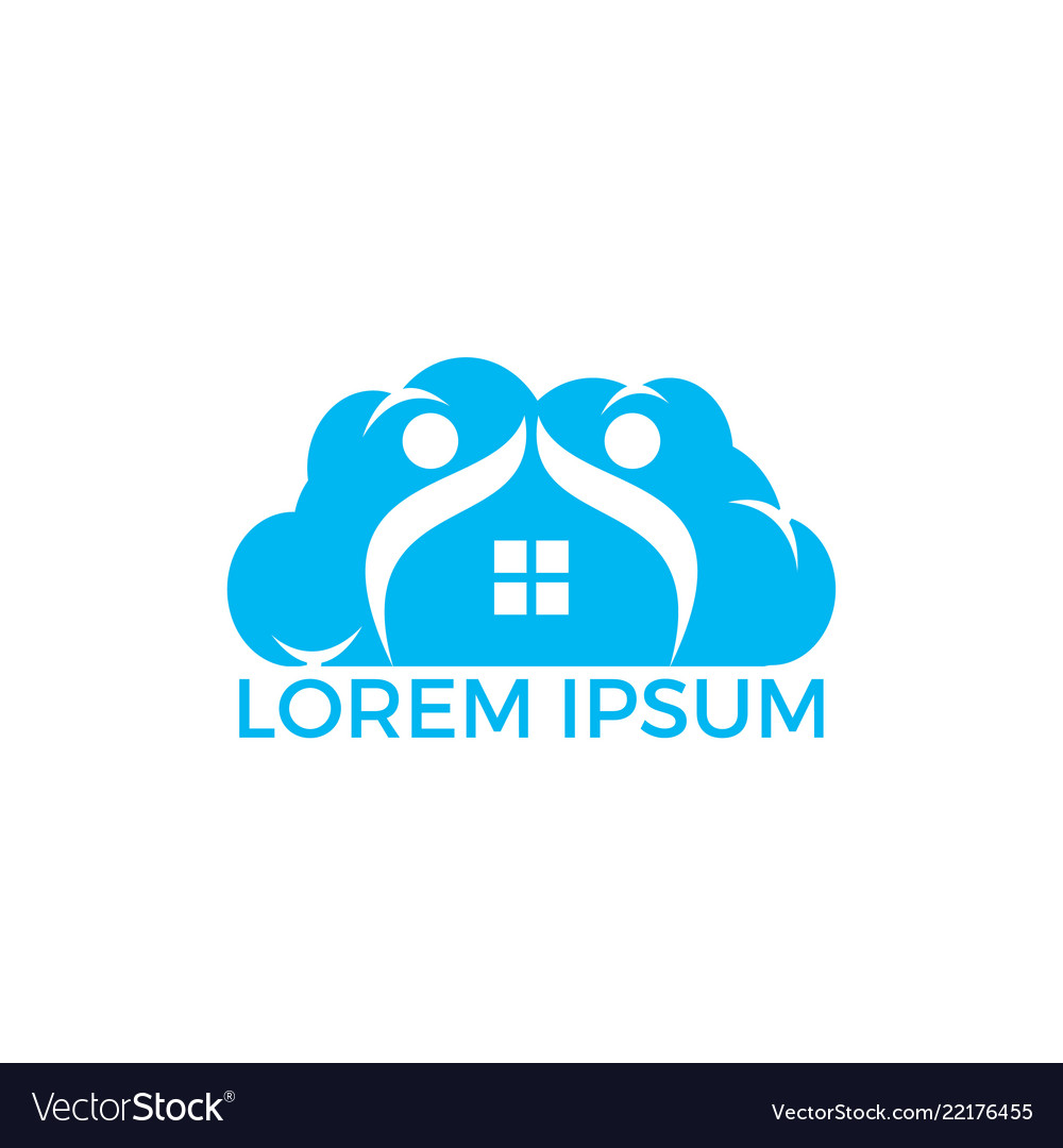 Cloud home and people logo design