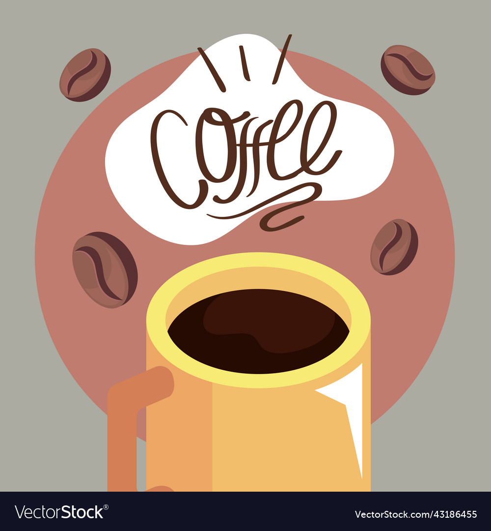 Coffee lettering isometric Royalty Free Vector Image