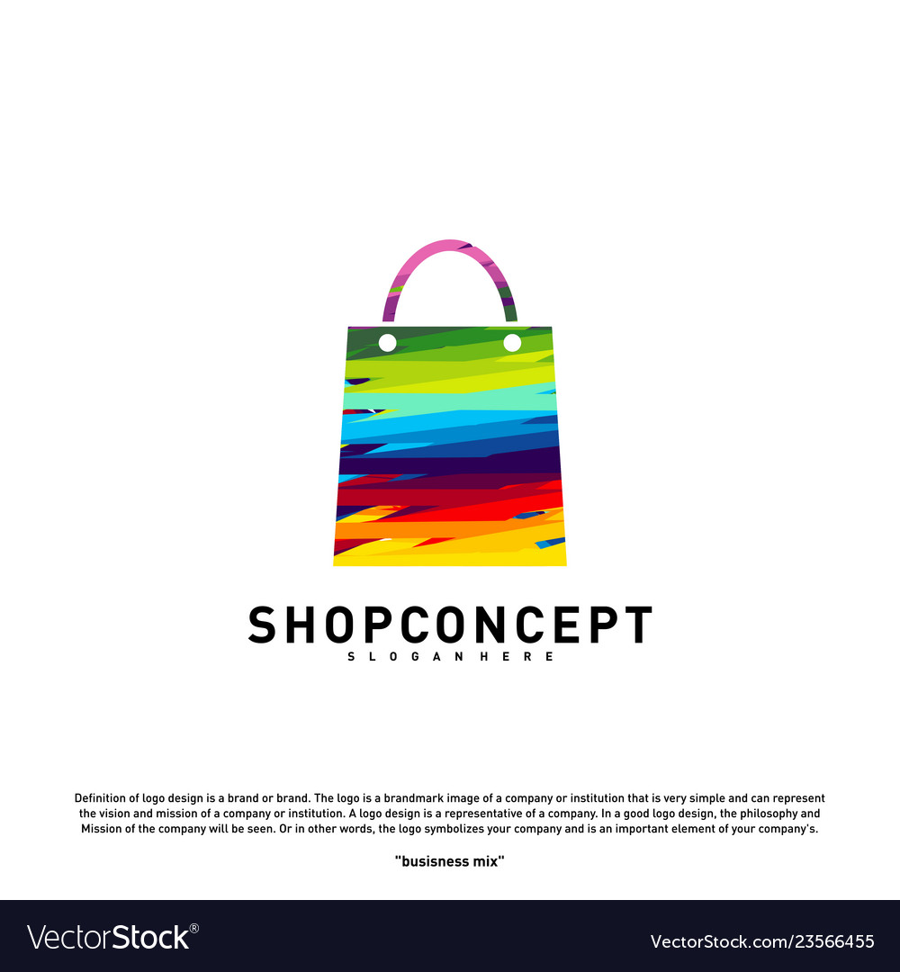 Bunte Shop Logo Design Konzept Shopping Center