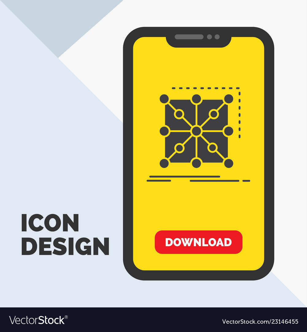 Data framework app cluster complex glyph icon vector image Data framework app cluster complex glyph icon