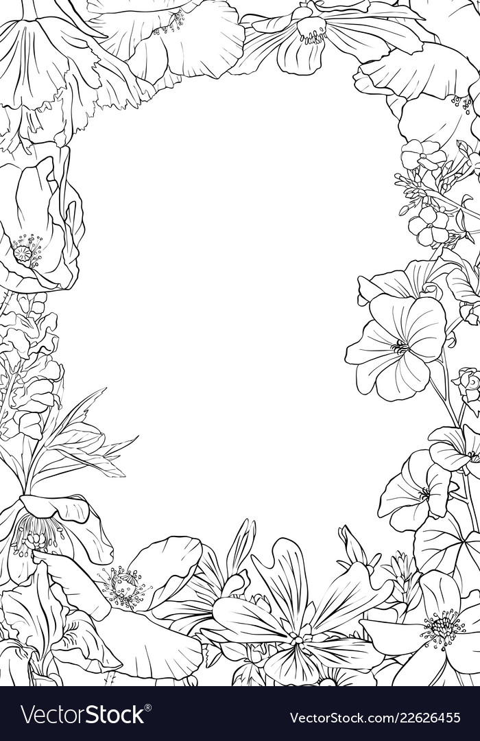 Drawing background with flowers Royalty Free Vector Image