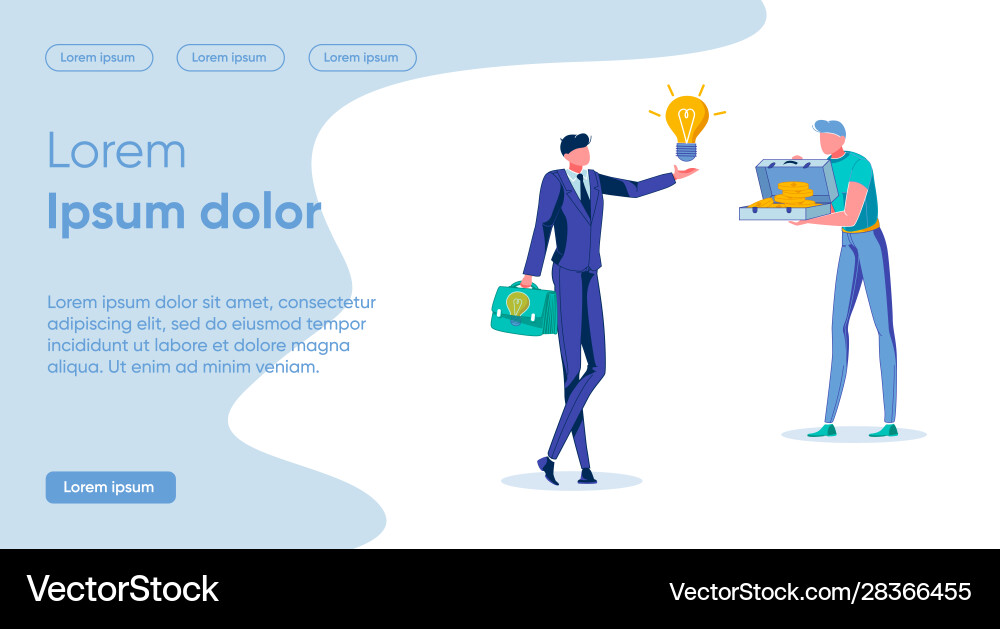 Flat Banner Exchange Ideas For Money Cartoon Vector Image