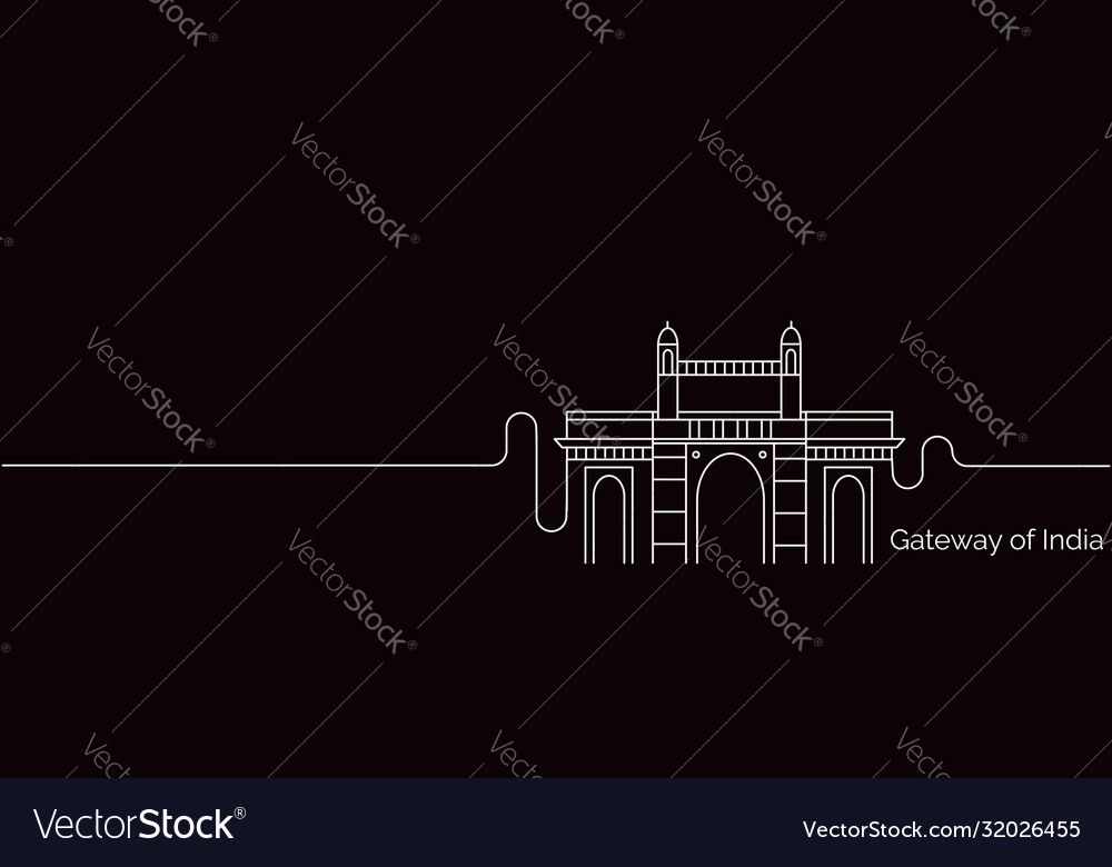 Gateway india icon element design in outline Vector Image