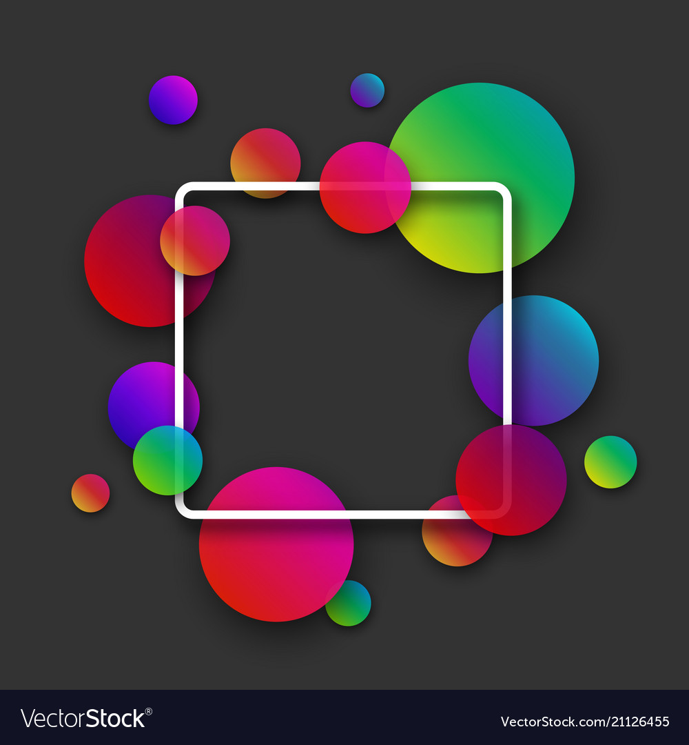 Grey square background with colour circles