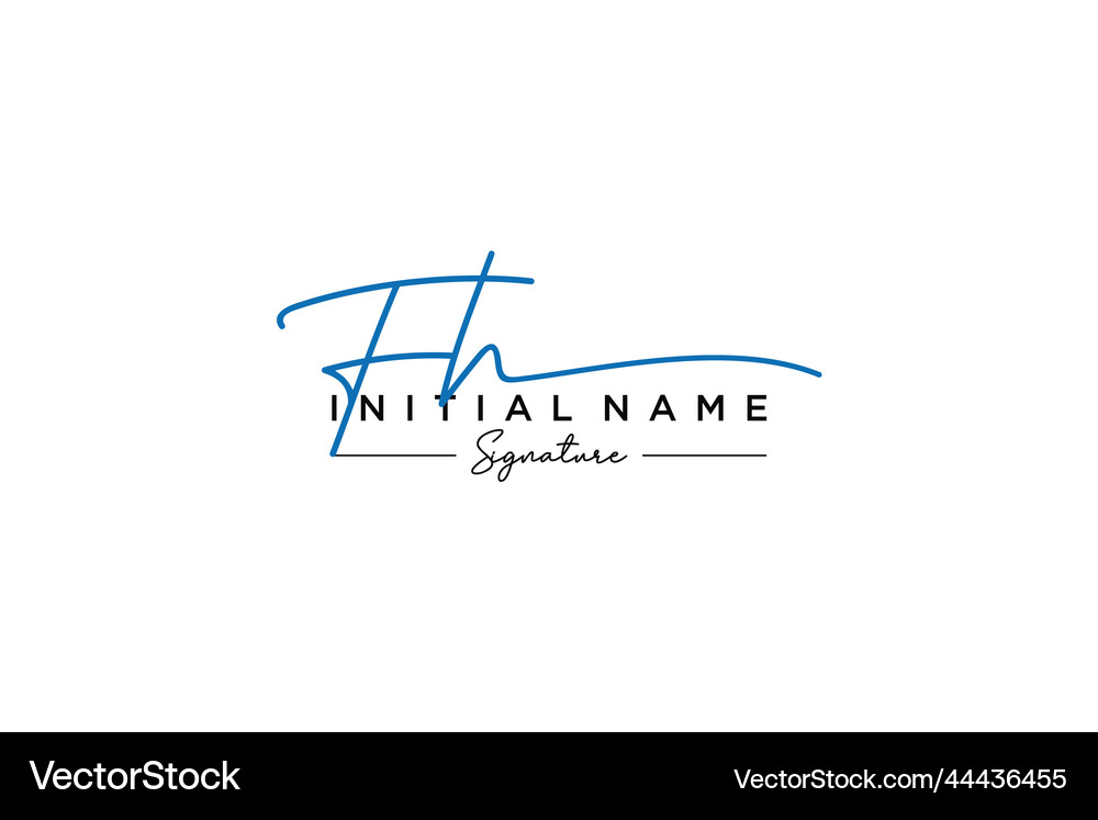 Initial fh signature logo template hand drawn Vector Image