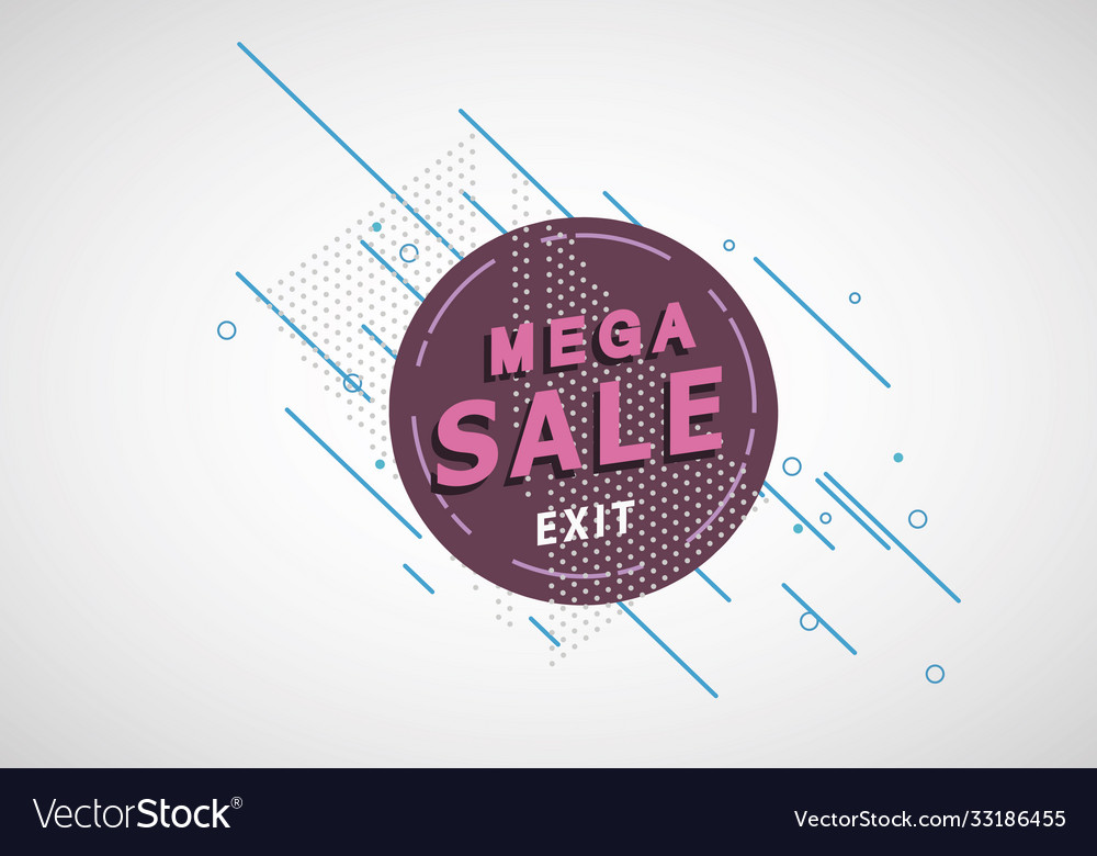 Mega sale poster or flyer design gradient shapes