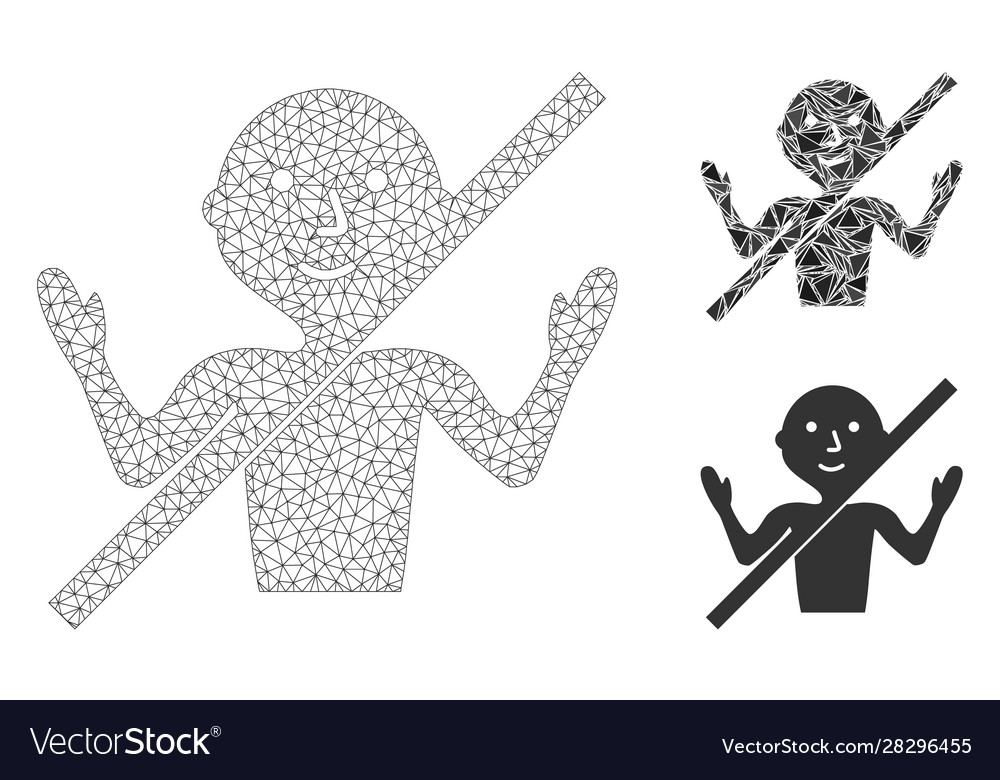No guru mesh wire frame model and triangle vector image No guru mesh wire frame model and triangle