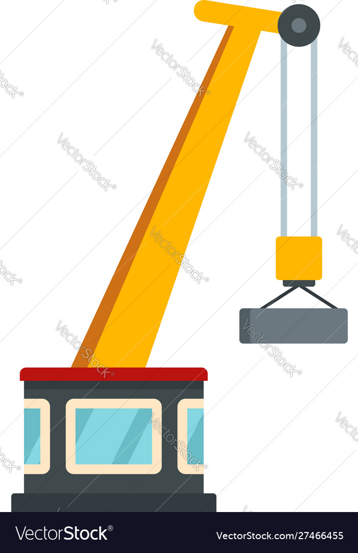 Port crane icon flat style