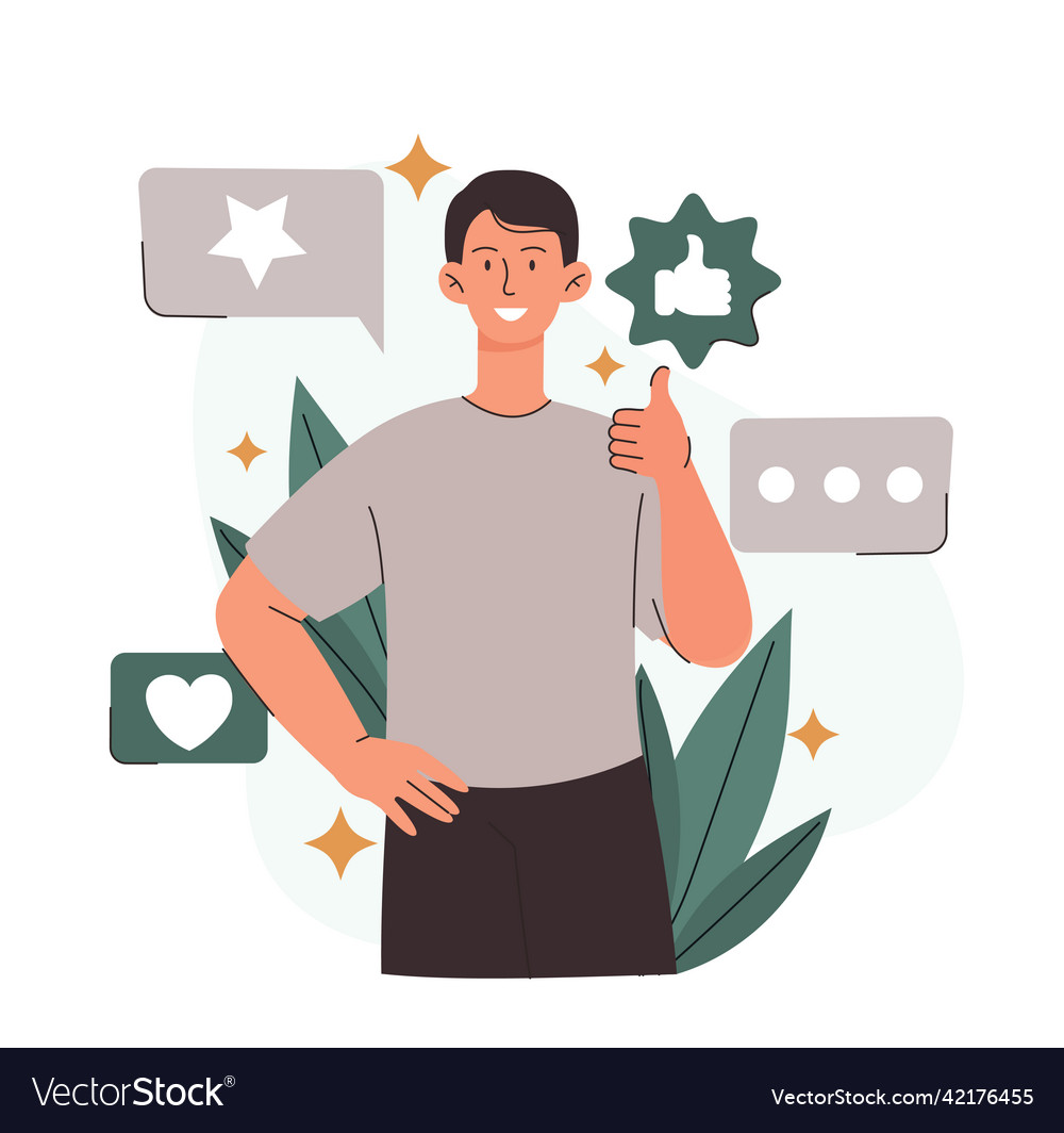 Positive customer feedback concept Royalty Free Vector Image