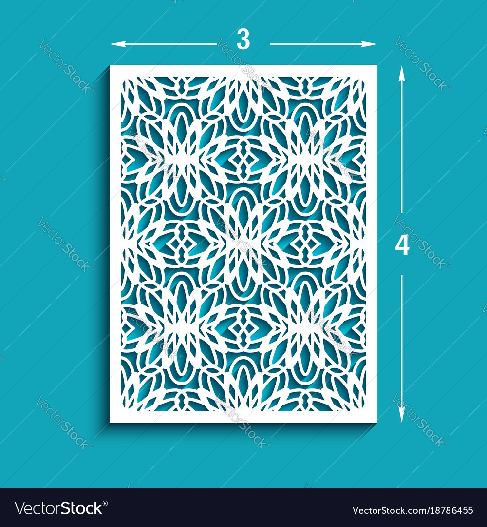 Rectangle Panel With Cutout Lace Pattern Vector Image