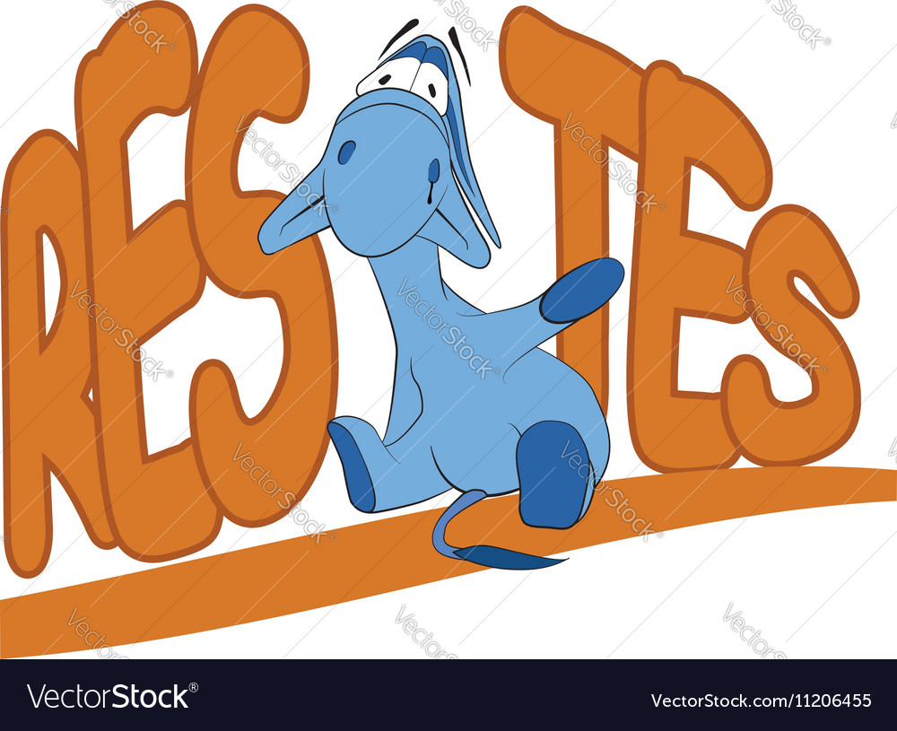 Sad donkey waving hand with french text