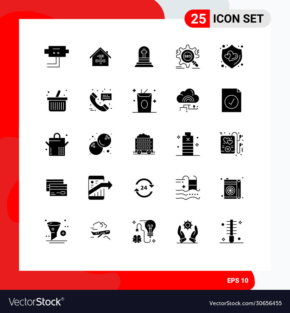 Set 25 commercial solid glyphs pack