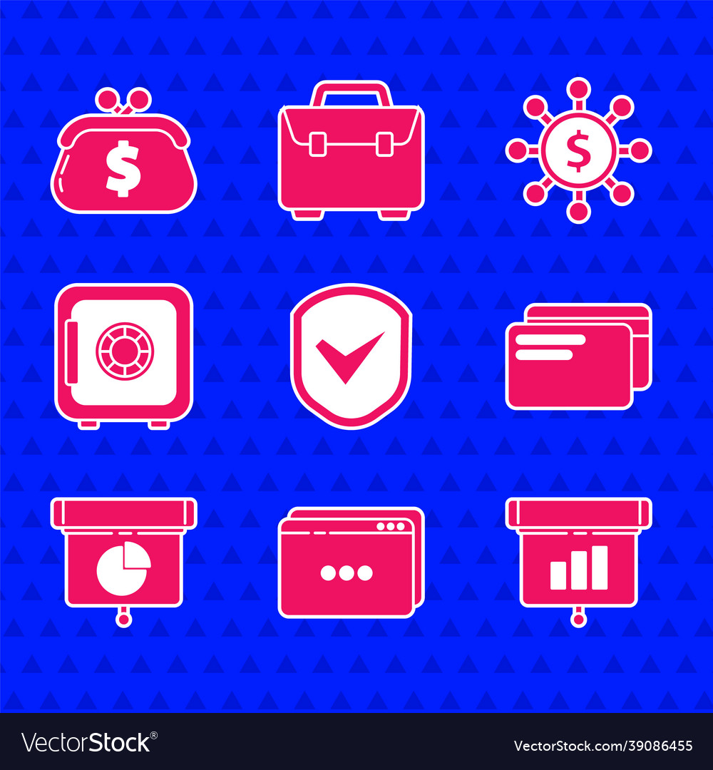 Set shield with check mark website template vector image Set shield with check mark website template