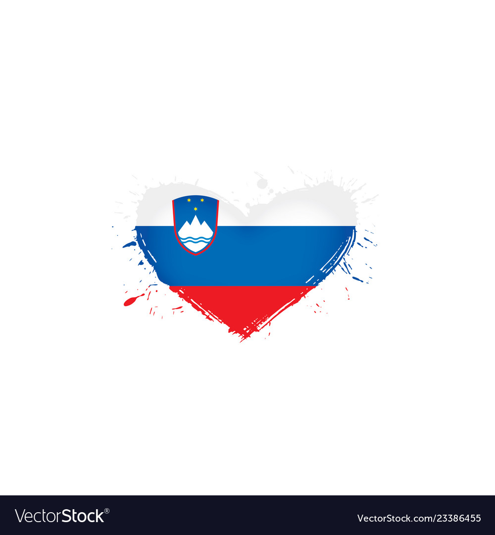 Slovenia flag on a white