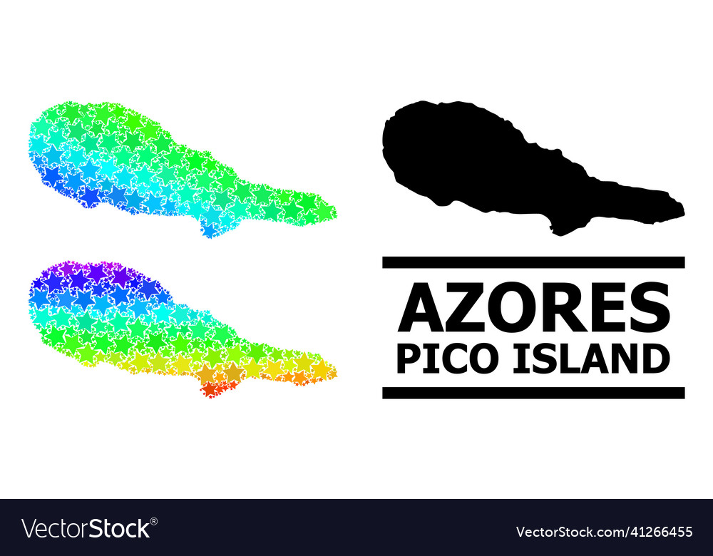 Spectral colored gradient stars mosaic map of pico