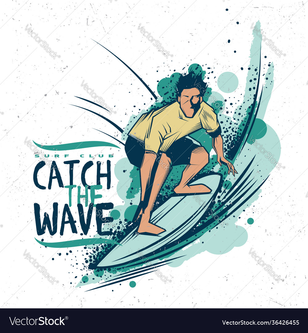 Surfing t-shirt label design