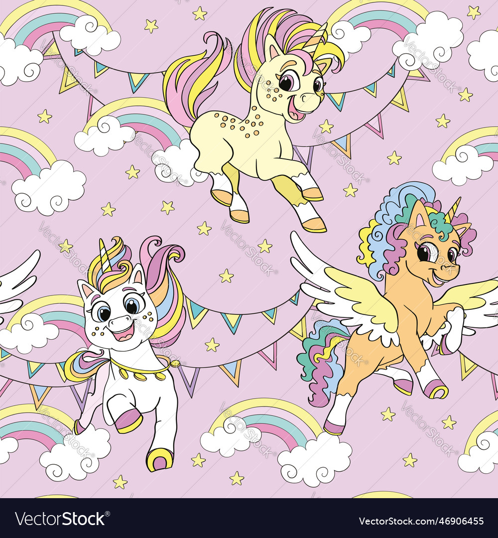 Unicorn Friends Seamless Pattern