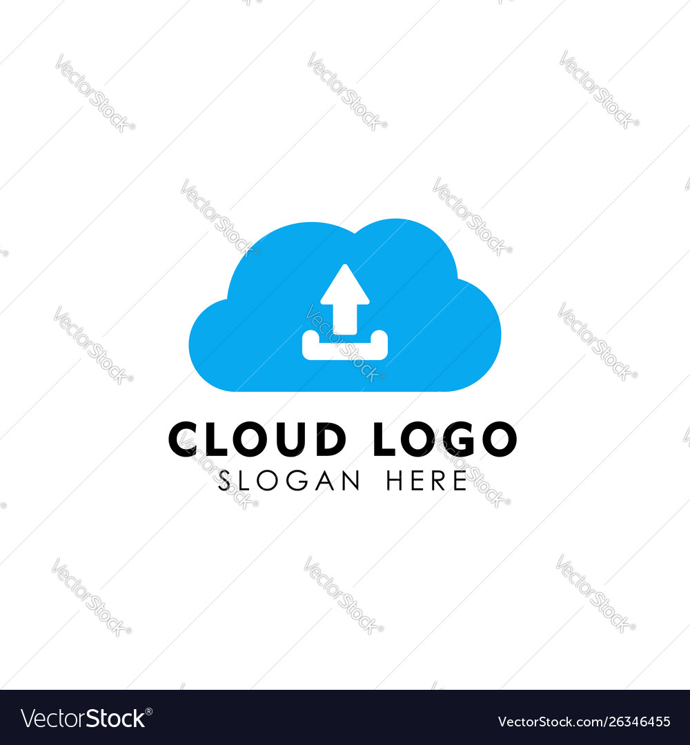 Upload cloud tech icon design element